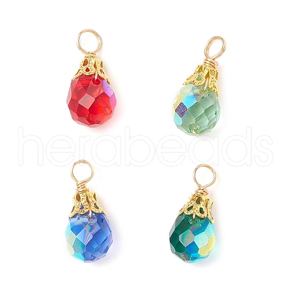 Electroplate Glass Pendants PALLOY-JF03958-01-1