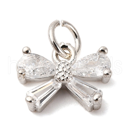 Brass Micro Pave Cubic Zirconia Pendants KK-D378-08S-1