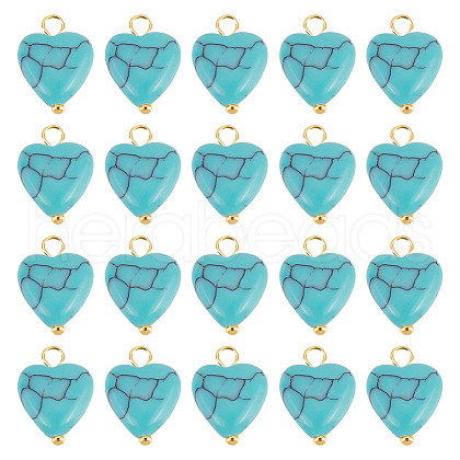 ARRICRAFT 50Pcs Synthetic Turquoise Pendants G-AR0004-97-1