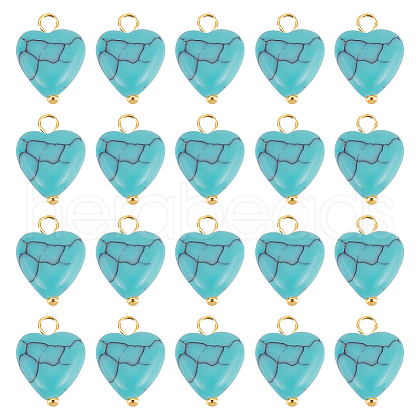 ARRICRAFT 50Pcs Synthetic Turquoise Pendants G-AR0004-97-1