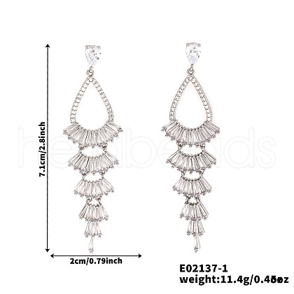 French Romantic Tassel Brass Stud Earrings XJ0314-1-1