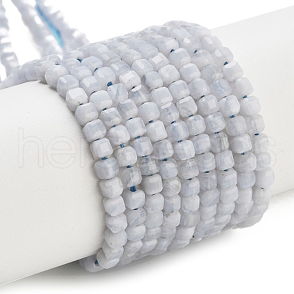 Natural Blue Lace Agate Beads Strands G-H042-B09-01-1