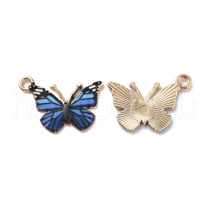 Light Gold Alloy Enamel Pendants ENAM-G210-02LG-07-1