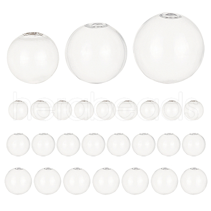   30Pcs 3 Style Round Mechanized Blown Glass Globe Ball Bottles BLOW-PH0001-15-1