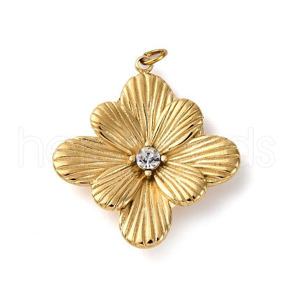 316 Stainless Steel Rhinestone Pendants STAS-K258-39B-G-1