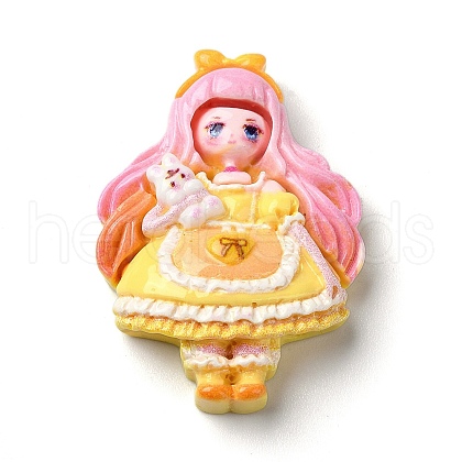 Cartoon Girls Opaque Resin Decoden Cabochons RESI-S392-03B-06-1