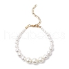 Shell Pearl Round Beaded Bracelets for Women BJEW-TA00631-2