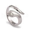 Non-Tarnish 304 Stainless Steel Snake Open Cuff Rings for Women RJEW-G285-59P-1