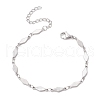 304 Stainless Steel Rhombus Link Chain Bracelets for Women BJEW-JB11603-02-2
