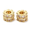 Rack Plating Brass Cubic Zirconia European Beads KK-R147-04G-2