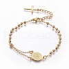 201 Stainless Steel Charm Bracelets BJEW-P258-15G-1