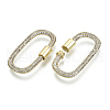 Brass Micro Pave Cubic Zirconia Screw Carabiner Lock Charms ZIRC-N039-008A-NF-3