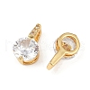 Brass Micro Pave Clear Cubic Zirconia Charms KK-B137-21G-01-2