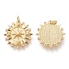 Brass Micro Pave Clear Cubic Zirconia Pendants ZIRC-I044-17G-2