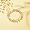 Natural Agate Round Beaded Stretch Bracelet with Glass Seed BJEW-JB08195-01-2