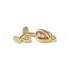 Brass Pave Cubic Zirconia Tulip Flower Connector Charms KK-I276-51G-02-2
