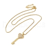 Brass Micro Pave Clear Cubic Zirconia Pendant Necklaces for Women NJEW-S429-06G-03-2