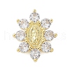 Brass Micro Pave Cubic Zirconia Pendants KK-P293-13G-1