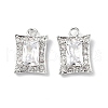 Brass Micro Pave Clear Cubic Zirconia Charms KK-E068-VF223-2