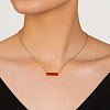 Stainless Steel Full Rhinestone Half Column Pendant Necklaces for Women SE1185-3-1