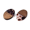 Transparent Resin and Walnut Wood Pendants RESI-T057-04B-3