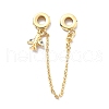 Rack Plating Brass Cubic Zirconia European Beads with Safety Chains and Plane Charms KK-Q017-27G-1