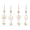 Natural Shiva Eye Shell Dangle Earrings EJEW-JE05798-1