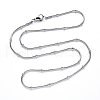 304 Stainless Steel Round Snake Chain Necklace NJEW-S420-009A-P-3