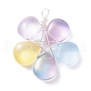 Wire Wrapped Glass Pendants PALLOY-JF01318-01-3