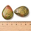 Natural Unakite Drop Pendants G-C158-01J-3