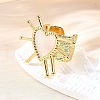 Brass Cuff Rings for Women RJEW-F183-02C-G-2