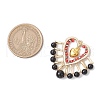 Natural Black Onyx(Dyed & Heated) & Glass Seed Beads Pendants PALLOY-MZ00444-03-2