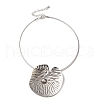 Tibetan Style Alloy Lotus Leaf Pendant Necklaces for Women NJEW-Q343-01AS-3