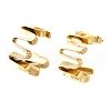 304 Stainless Steel C-Shaped with Fold Charm Stud Earrings EJEW-D315-01G-4