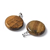 Natural Tiger Eye Pendants G-A259-04P-02-2