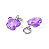 Faceted Transparent Glass Charms GLAA-T024-06B-3