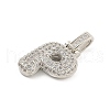 Brass Micro Pave Clear Cubic Zirconia Pendants KK-B099-01P-P-2