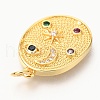 Brass Micro Pave Colorful Cubic Zirconia Pendants ZIRC-J024-04G-3