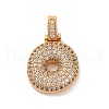 Brass Micro Pave Cubic Zirconia Pendants KK-C076-29O-G01-1