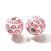 Valentine's Day Element Printed Wood Beads WOOD-R002-01-29-2