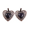 Natural Amethyst Peach Love Heart Pendants G-G158-01-08-1