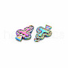 Rack Plating Rainbow Color Alloy Pendantsd PALLOY-S180-375-3