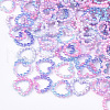 Rainbow ABS Plastic Imitation Pearl Linking Rings OACR-T015-04-2