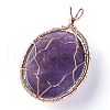 Natural Amethyst Big Pendants G-G771-C04-3