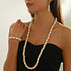 Middle Eastern Style Round Iron & Plastic Imitation Pearls Beads Bracelets & Dangle Earrings & Necklaces Sets for Women DK3182-3