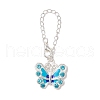 7Pcs 7 Colors Butterfly Alloy Rhinestone & Enamel Cup Charms HJEW-JM02864-5