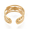 304 Stainless Steel Cuff Ring Components STAS-T066-36G-3