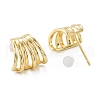 Brass Stud Earrings ZIRC-P088-04G-2