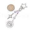 Glass Bead & Alloy Pendant Decorations HJEW-JM03016-04-3