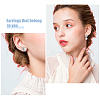 FIBLOOM 4 Pairs 4 Style Brass Micro Pave Cubic Zirconia Stud Earrings with Plastic Imitation Pearls EJEW-FI0003-11-10